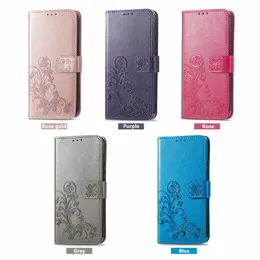 Casos de telefone da carteira para Samsung Galaxy S23 S22 S21 S20 Note20 Ultra Note10 mais quatro folhas de trevo de folhas PU