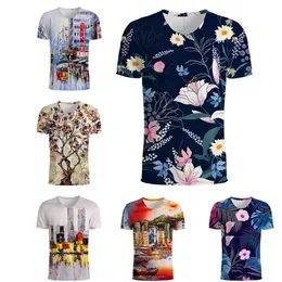 Ny mode t-shirt 3d City View t-shirt m￤n kvinnor t-shirt chic t skjortor eiffel torn tee paraply kort ￤rm blommor topp s-5xl309u