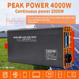 Datouboss Pure Sine Wave Falter 4000W DC 12V 24 V 36V 48V 60V do AC 220V 240 V Falter ciągłego Power 2000W 2000 W