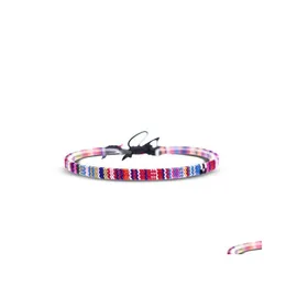 Charm Bracelets Braided Rainbow Anklet Handmade Lesbian Gay Pride Braid Rope Wristband Bracelet Foot Accessories A46Z Drop Delivery J Dhmaw