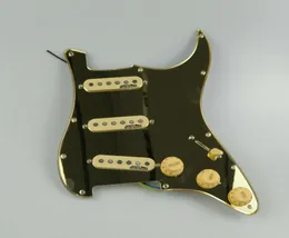 Upgrade Prewired SSS Guitar Pickguard Yellow WK WVS Alnico 5 Pickups for FD Strat Guitar Welding Harness7282458
