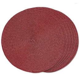 Сторонные коврики круглые плетеное набор размеров из 6 для столовых столов.