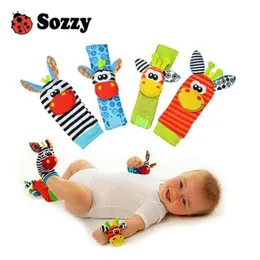 Sozzy Baby Toy Socks 아기 장난감 선물 선물 선물 선물 정원 벌레 손목 딸랑이 3 스타일 교육 장난감 귀여운 밝은 색상 284z