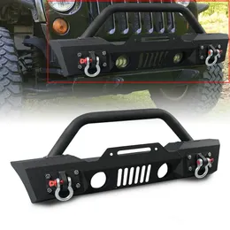 tr4 stem Fit for 2007-2018 Jeep Wrangler JK Black Front Bumper with Fog Lights Hole