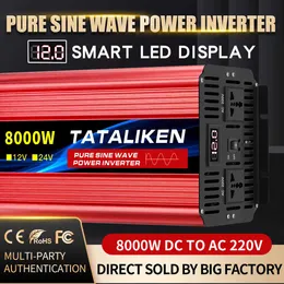 Inverter onda sinusoidale pura DC12V 24V a AC 220V tensione 50/60HZ 3500W 4500W 5000WTransformePower Converter inverter solari con LED