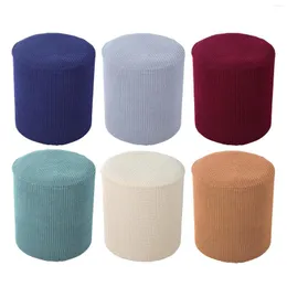 Chair Covers Storage Ottoman Cover Stretch Round Stool Footstool Slipcover Sofa Protector