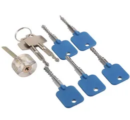 Slotenmaker ronde kruis zichtbare oefen hangslot met 2 sleutels lock pick tool set voor slotenmaker vaardigheidstraining6360127