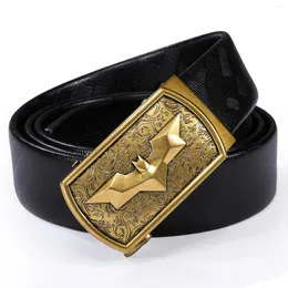 Belts Luxury Designer Automatic Buckle Genuine Leather Black Business 110cm-160cm Length 3.5cm Wide Cowskin Strap DiBanGu