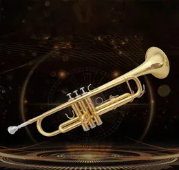 Outlet di fabbrica Bach Stradivarius Professional BB Trumpet LT18043 Lacca d'oro Instrumenos Musicales Profesionales bocchino FRE6152698
