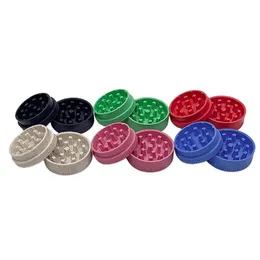 55mm colorful plastic herb grinders for smoking tobacco grinders with green red blue clear Ship FY2142