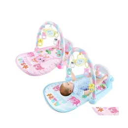 Baby Rugs Playmats 3 I 1 Education Toys Play Mat Kids Rug Puzzle Carpet med pianotangentbord och Cute Animal Playmat Gym 210402 Dhu4T