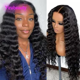 Свободный Deep 4x4 кружевные парики бразильские человеческие волосы Yirubeauty peruvian Virgin Hair Chors Natural Color 180% 210% Плотность 10-32 дюйма