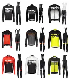 2019 Scott Men Spring Autumn Cycling Long Sleeves Jersey Bib Pants 설정 빠른 건조 공장 직접 S 601189772299