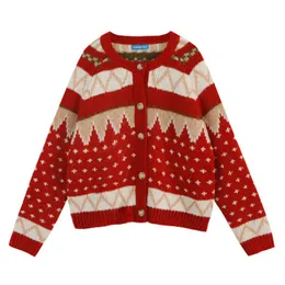 Herfst Winter Winter Women Christmas Cardigan Sweater Losse jas vrouwelijke lange mouw losgebreide truien240w