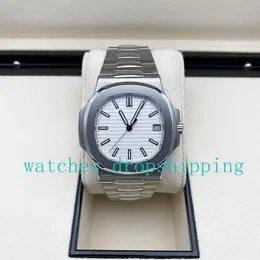 Relógio masculino PPF de alta qualidade 40 mm 5711 mostrador branco Cal.
