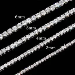 Tenis Zincirleri Erkek Kolyeler Altın Gümüş Kaplama Lüks Moda Yapay Elmas Rhinestone Hip Hop Takı Kadınlar İçin 5/6mm Zincirler 16/18/20/20/22/24inch Mücevherat