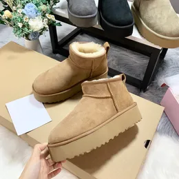 Fashion snow boots australia Classic ultra mini Tazz Suede Shearling platform boot women slippers Chestnut comfort winter slides designer ankle booties