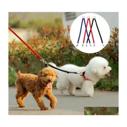 Dog Collars Leashes Durable Nylon Double Walking Couple Puppy 2 Way Collar Leash Pet Traction Lead Rope Belt Accessories Homefavor Dh2Bu