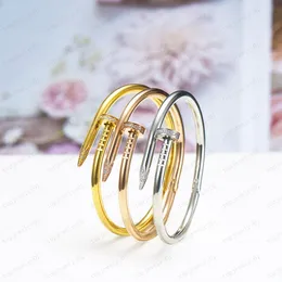 Bangle Designer lovers bracelet women stainless steel cuff luxury bracelet open nail in hand Christmas gifts for girls accessories with box
