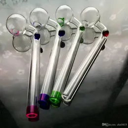 Doppelte Farbe lange gebogene Pfanne Großhandel Glasbongs Öl Wasserpfeifen Glaspfeifen Rigs Rauchen