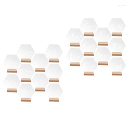 Party Decoration 10Pcs Hexagon Acrylic Wedding Table Number Sign With Wood Holder Set Supplies For Home Festival Dining