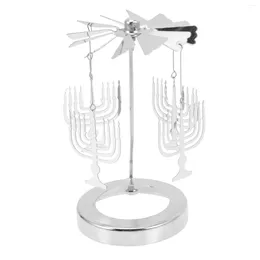 Ljusstakarh￥llare Rotary Silver Rotating Tea Light Easter Mothers Day Wedding Stand Romantic Tealight Stick