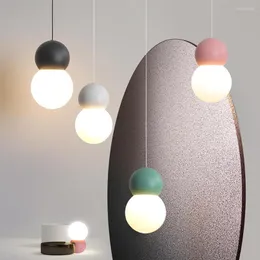 مصابيح قلادة داخلية LED LED LED Nordic Laft Lamp Minimalist Modern Kitch Room Restaurant Office Home Lighting 4 Color Decor