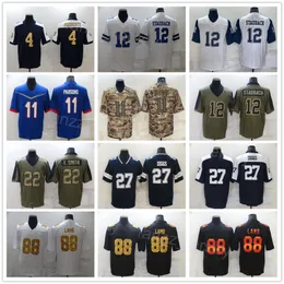 남자 축구 27 Jayron Kearse 유니폼 4 Dak Prescott 11 Micah Parsons 88 Ceedee Lamb 22 Emmitt Smith 12 Roger Staubach 추수 감사절 Vapor Color Rush Salute To Service