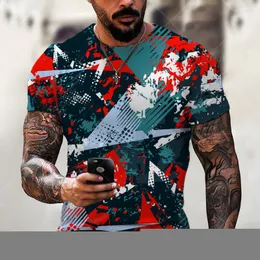 Herren T-Shirts 2022 Herren T-Shirt Sommer Mode Kunst Bunte Graffiti 3D Casual Print Coole Tops