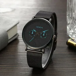 Relojes de pulsera para hombre, relojes de lujo para hombre, reloj de cuarzo para mujer, reloj de pulsera de malla metálica de acero inoxidable, reloj Masculino para hombre