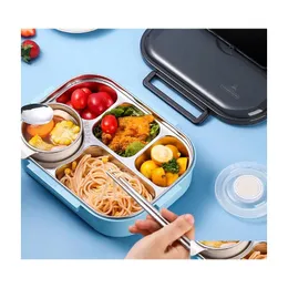 Dinnerware Sets Lunch Boxes Stainless Steel Insated Box Portable Partition Type Drop Delivery Home Garden Kitchen Dining Bar Dhqlp