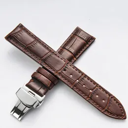 Genuine Leather Crocodile Strap for Apple Watch Ultra Series 8 7 6 5 4 SE Stainless Steel Butterfly Buckle Band 44mm 45mm 49mm