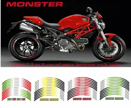 Motorcycle tire inner edge stripe protection stickers night reflective security alert durable decals for DUCATI MONSTER 695 696 791691920