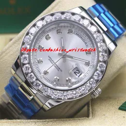 Luxury Watches Mens 18kt White Gold Bigger Diamond Automatic Modand Moda Marca Mens Assista WristWatch185J