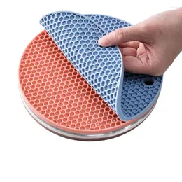 Table Mats 1PC Nordic Style Rubber Placemats Heat Insulation And Anti-Scalding Stable Non-Slip Bendable Pot Kitchen Accessories