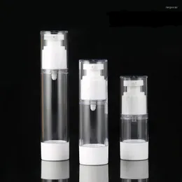 Storage Bottles 15ml 30ml 50ml 80ml 100ml Vacuum Pressure Emulsion Bottle With Lotion Pump On Travelling Cosmetic Packaging Empty Airless