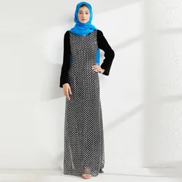 Ethnische Kleidung Mode Abaya Langer Rock Pailletten Plaid Doppelschicht Arabische muslimische Frauen Moschee Ramadan Gebetskleid islamisch