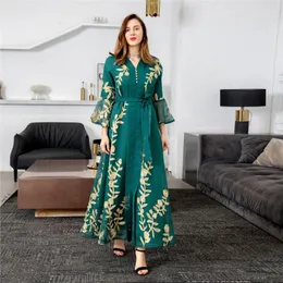 Ubranie etniczne luksus haft muzułmańsko abaya wiosna jesień długa sukienka islamska arabska jilbab indyka na Bliskim Wschodzie Kaftan Dubai Marokańska szata