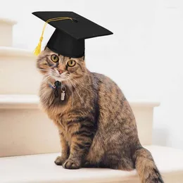 Hundkläder små examen hattar husdjur mössor med gul tofsdräkt för diy hundar katt semesterparty appare tillbehör