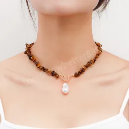 Böhmen Einfache Unregelmäßige Kristall Stein Halsband Halskette für Frauen Nette Süße Halskette Perlen Charme Halsketten Schmuck Geschenk