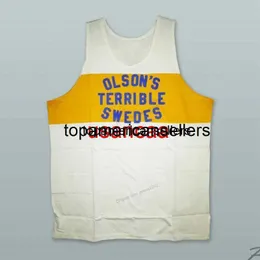 Custom 1925 Olson's Terrible Swedes 7 Basketball Jersey Stitched White Any Name And Number