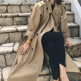 Trench da donna 2022 Donna Inverno Chic Calore Apel Lungo Autunno leggero Minimalismo coreano Cappotto Giacca a vento femminile Lady Moda Primavera