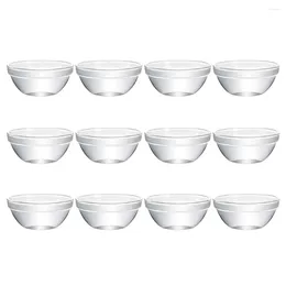 Tigelas 12pcs empilháveis ​​pratos de tigela transparente pratos de vidro minúsculos ramekins