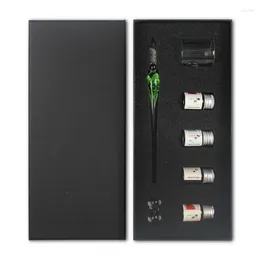 Creative Crystal Glass Dip Pen Art Font Gel Fountain Set Exquisite Gift Box Supplies Offices School Stationery