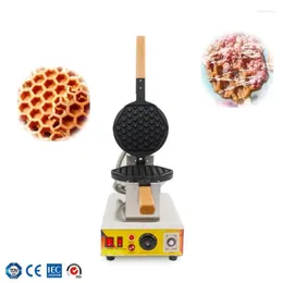 Brödtillverkare Rotary Honeycomb Shape Waffle Machine Mechanical Control Electric Waffler For Eggettes Puff Equipment