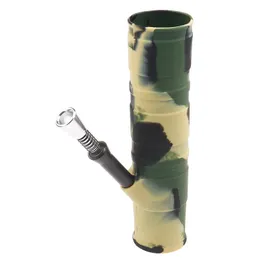 Ultimi tubi in stile pieghevole portatile in silicone colorato Filtro per pipa ad acqua Erba secca Ciotola per tabacco Portasigarette per fumo a mano Narghilè Shisha Bong Tubo