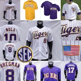 College trägt College-KleidungCollege-Baseball trägt2020 Lsu Baseball-Trikot Ncaa College Giovanni Digiacomo Cabrera Dj Lemahieu Aaron Nola Bre