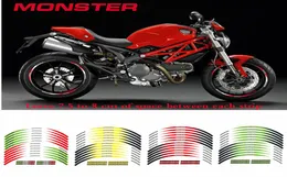 Motorcycle tire inner edge stripe protection stickers night reflective security alert durable decals for DUCATI MONSTER 695 696 793895817