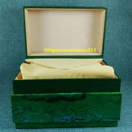 시계 박스를위한 럭셔리 시계 남성 오리지널 내부 외부 여자 시계 상자 남성 손목 시계 녹색 상자 329b