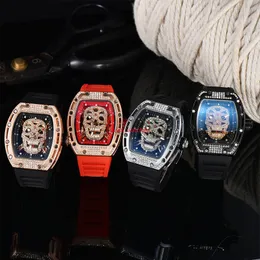 LAW Fashion Personlighet Transparent Sport Retro Gear Machine Quartz Titta på Alloy Diamond Rubber Band Quartz Watches